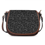 Black And White Video Game Pattern Print Saddle Bag