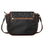 Black And White Video Game Pattern Print Saddle Bag