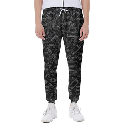 Black And White Video Game Pattern Print Scuba Joggers