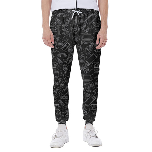 Black And White Video Game Pattern Print Scuba Joggers