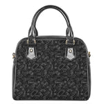 Black And White Video Game Pattern Print Shoulder Handbag