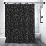 Black And White Video Game Pattern Print Shower Curtain