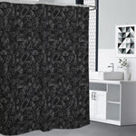 Black And White Video Game Pattern Print Shower Curtain