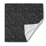 Black And White Video Game Pattern Print Silk Bandana