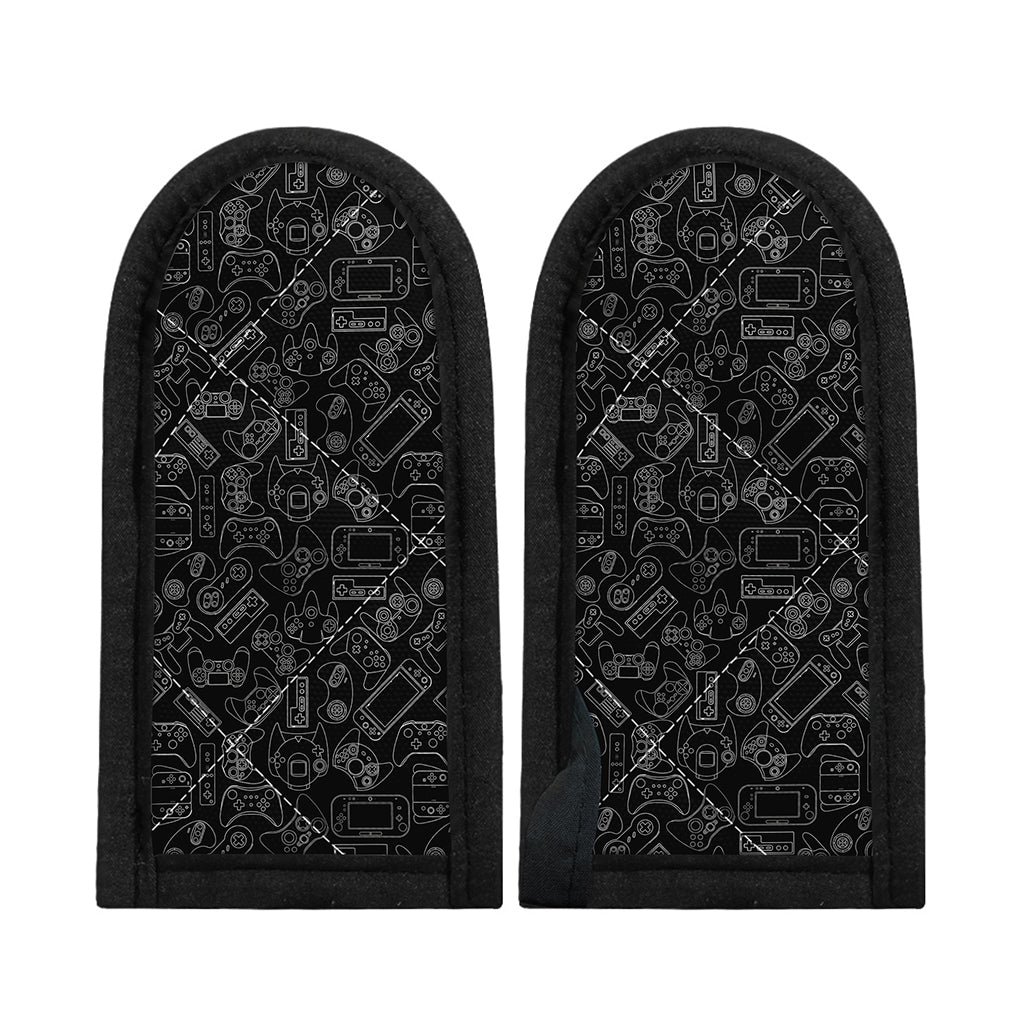 Black And White Video Game Pattern Print Skillet Handle Cover