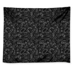 Black And White Video Game Pattern Print Tapestry