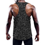 Black And White Video Game Pattern Print Training Tank Top