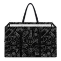 Black And White Video Game Pattern Print Utility Tote Bag