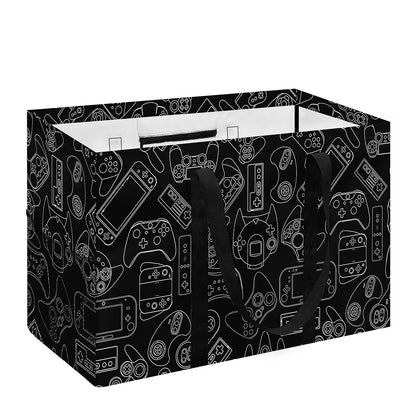 Black And White Video Game Pattern Print Utility Tote Bag