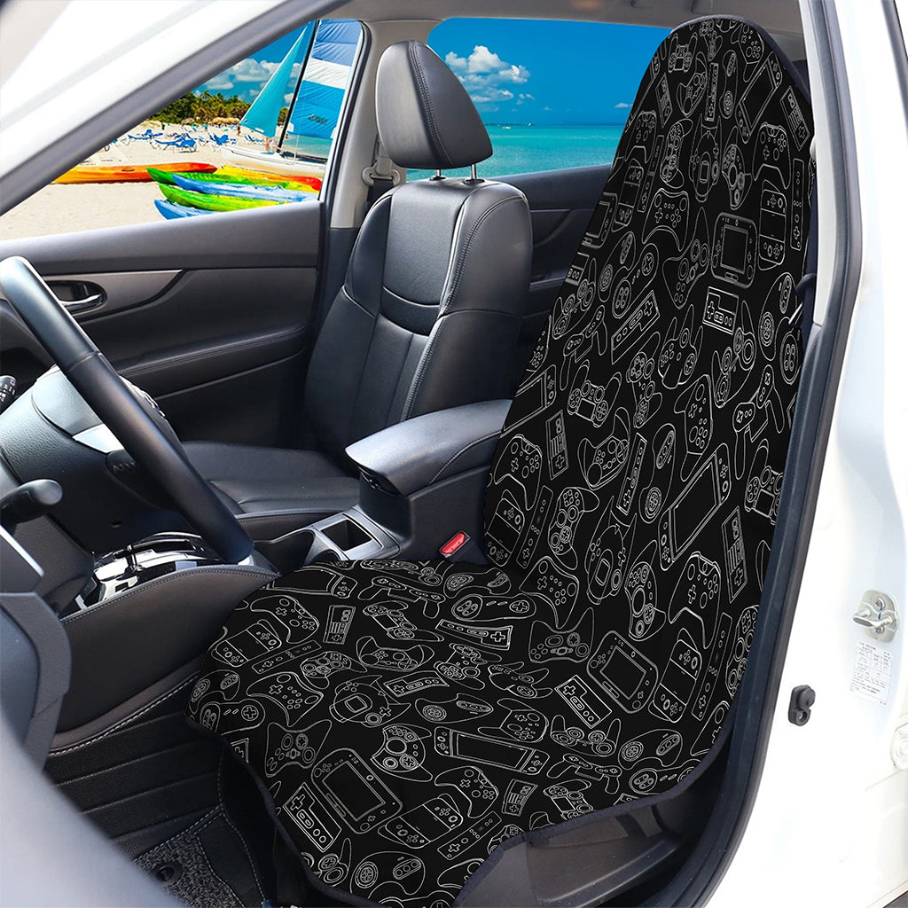 Black And White Video Game Pattern Print Waterproof Car Seat Cover