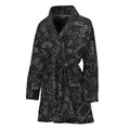 Black And White Video Game Pattern Print Women's Bathrobe