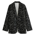 Black And White Video Game Pattern Print Women's Cotton Blazer