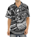 Black And White Viking God Odin Print Aloha Shirt