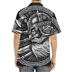 Black And White Viking God Odin Print Aloha Shirt