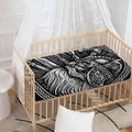 Black And White Viking God Odin Print Baby Crib Sheet
