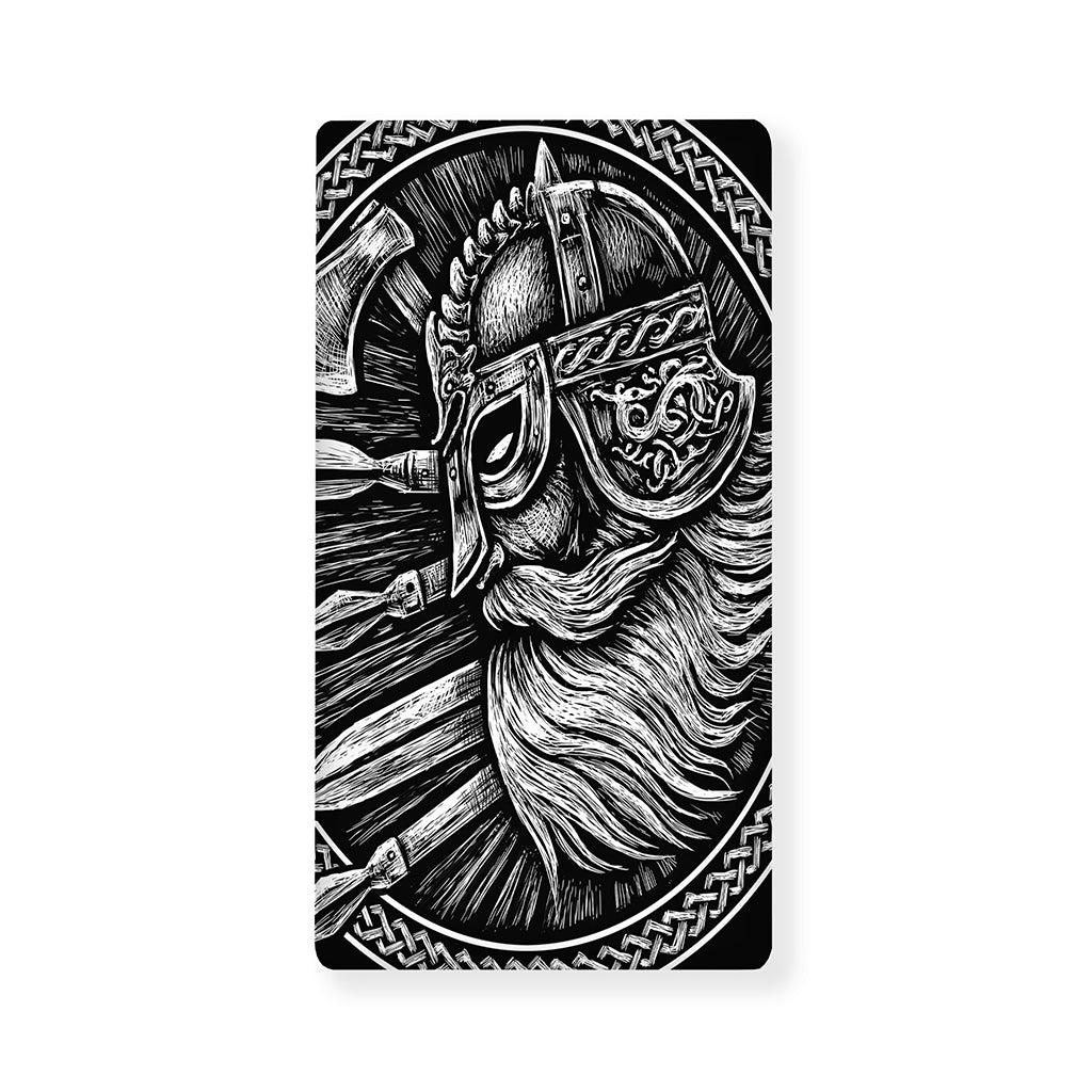 Black And White Viking God Odin Print Baby Crib Sheet