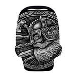 Black And White Viking God Odin Print Baby Seat Cover