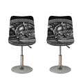 Black And White Viking God Odin Print Bar Stool Covers