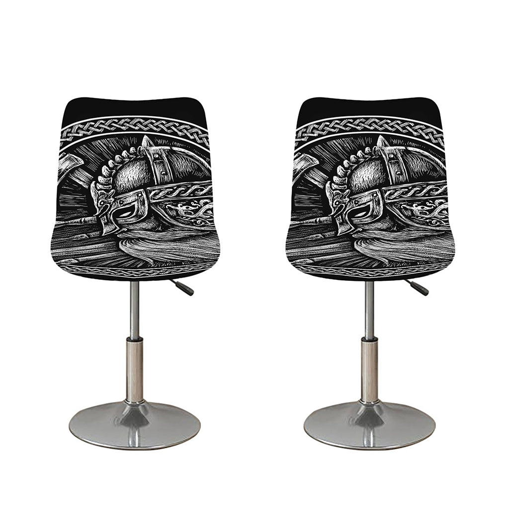 Black And White Viking God Odin Print Bar Stool Covers