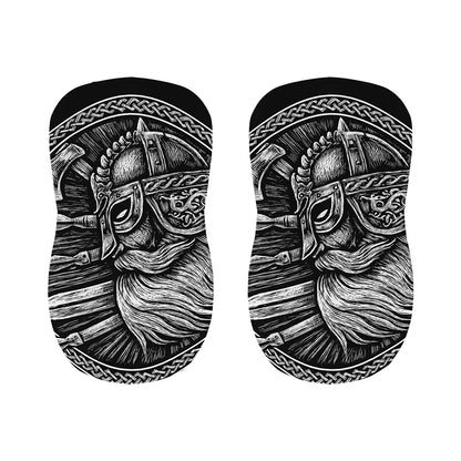 Black And White Viking God Odin Print Bar Stool Covers