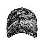 Black And White Viking God Odin Print Baseball Cap