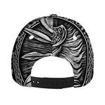 Black And White Viking God Odin Print Baseball Cap