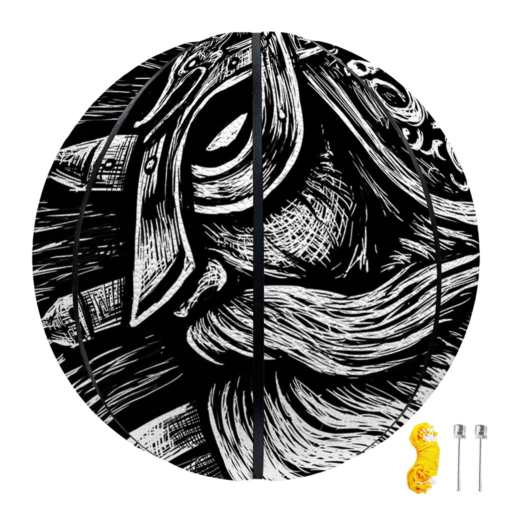 Black And White Viking God Odin Print Basketball