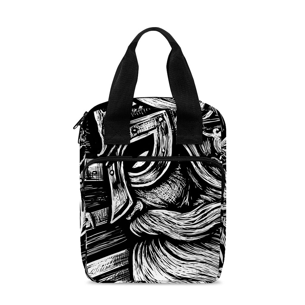 Black And White Viking God Odin Print Bible Tote Bag