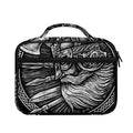 Black And White Viking God Odin Print Briefcase Bible Bag