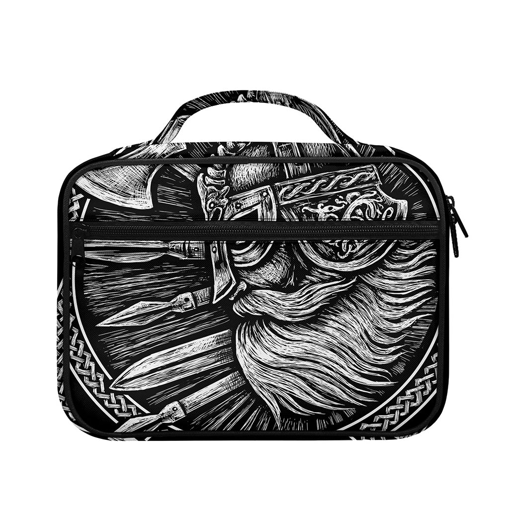 Black And White Viking God Odin Print Briefcase Bible Bag