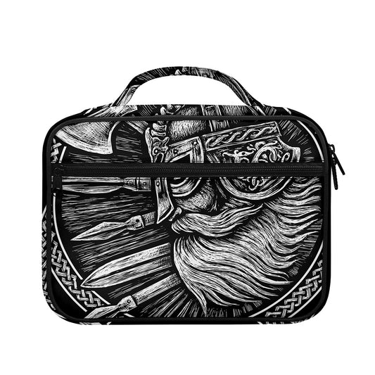 Black And White Viking God Odin Print Briefcase Bible Bag