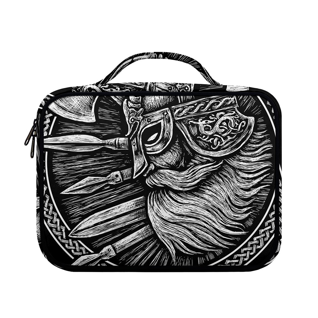 Black And White Viking God Odin Print Briefcase Bible Bag