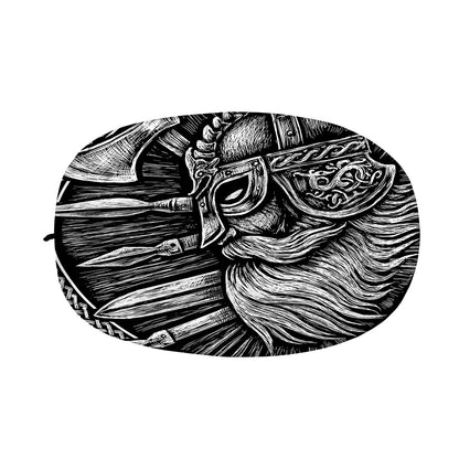 Black And White Viking God Odin Print Car Side Mirror Covers
