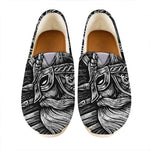 Black And White Viking God Odin Print Casual Shoes