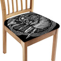 Black And White Viking God Odin Print Chair Cushion Cover