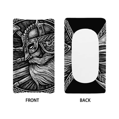 Black And White Viking God Odin Print Changing Pad Cover