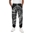 Black And White Viking God Odin Print Cotton Sweatpants