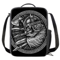 Black And White Viking God Odin Print Crossbody Lunch Bag
