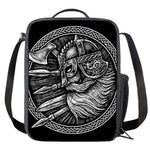 Black And White Viking God Odin Print Crossbody Lunch Bag
