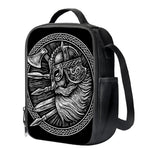 Black And White Viking God Odin Print Crossbody Lunch Bag