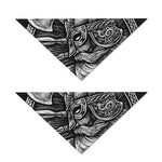 Black And White Viking God Odin Print Dog Bandana