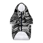 Black And White Viking God Odin Print Dog Zip Up Hoodie
