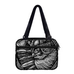 Black And White Viking God Odin Print Double Strap Bible Bag