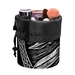 Black And White Viking God Odin Print Drawstring Makeup Bag