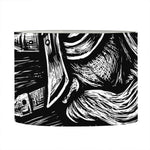 Black And White Viking God Odin Print Drum Lamp Shade