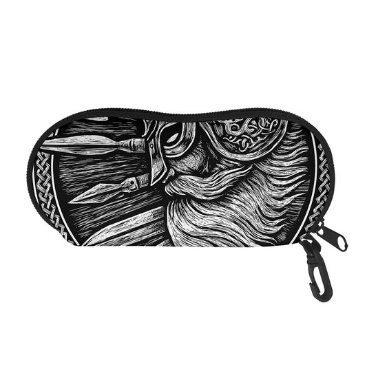 Black And White Viking God Odin Print Glasses Case