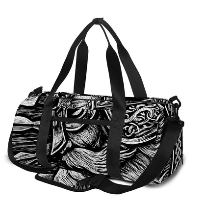 Black And White Viking God Odin Print Gym Bag