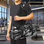 Black And White Viking God Odin Print Gym Bag