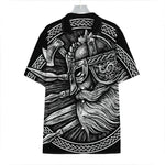 Black And White Viking God Odin Print Hawaiian Shirt