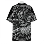 Black And White Viking God Odin Print Hawaiian Shirt